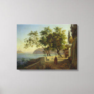 The Terrace of the Capucins in Sorrento, 1828 Canvas Print