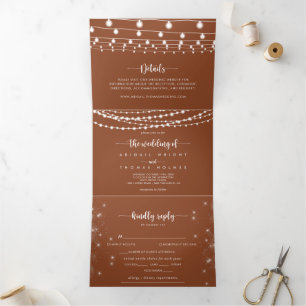 The Terracotta String Lights Trifold Wedding of