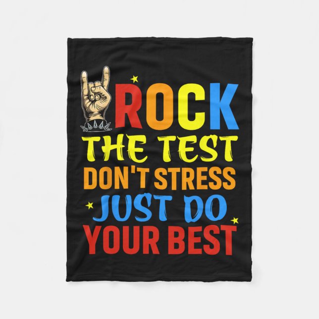 The Test Don't Stress Just Do Your Best Funny Test Fleece Blanket (Front)