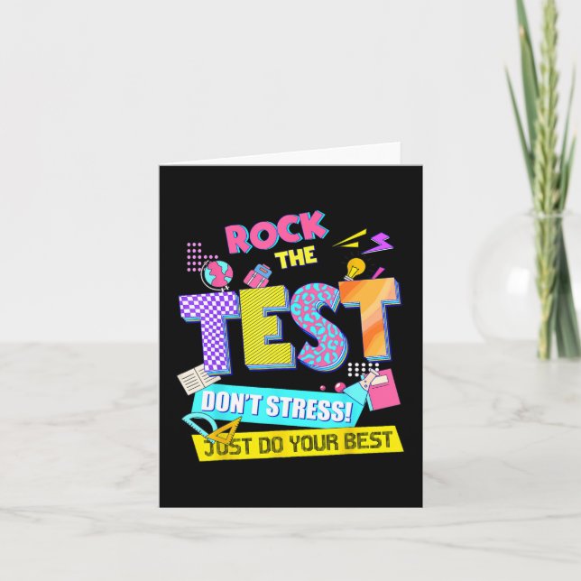 The Test Dont Stress Testing Day Teachers Students Card (Front)