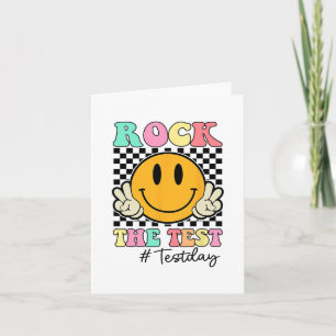 The Test Retro Smile Teacher Kids Testing Test Day Card
