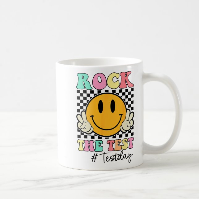The Test Retro Smile Teacher Kids Testing Test Day Coffee Mug (Right)