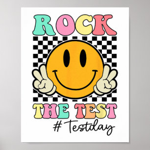 The Test Retro Smile Teacher Kids Testing Test Day Poster