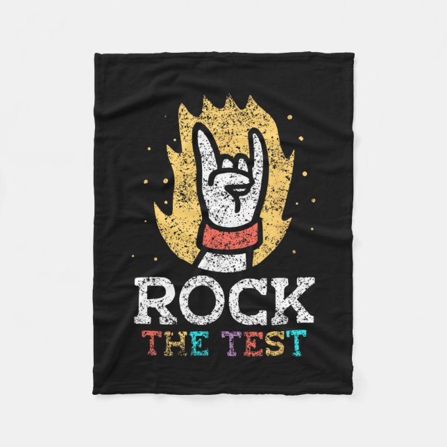 The Test Teacher Score Testing Exam Test Day  Fleece Blanket (Front)