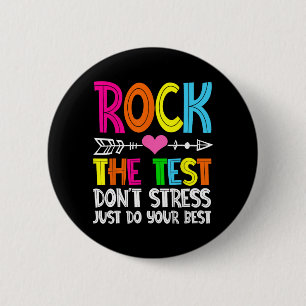 The Test Teacher Test Day Testing Day Funny Teache 6 Cm Round Badge