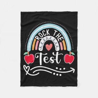 The Test Teacher Test Day Testing Day Funny Teache Fleece Blanket