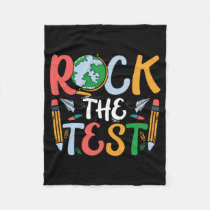 The Test Teacher Test Day Testing Day Funny Teache Fleece Blanket