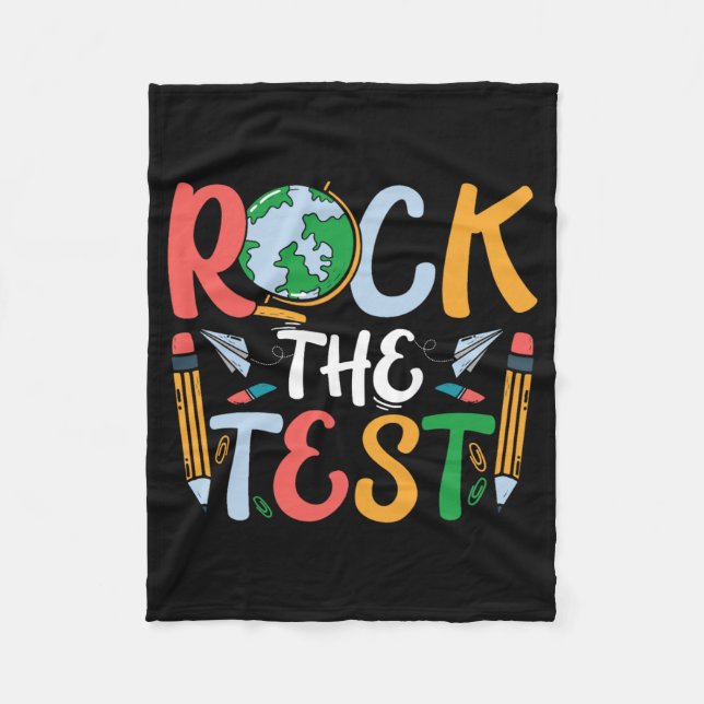 The Test Teacher Test Day Testing Day Funny Teache Fleece Blanket (Front)