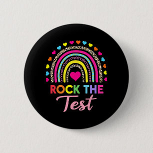 The Test Test Day Teacher Testing Day Rainbow Leop 6 Cm Round Badge
