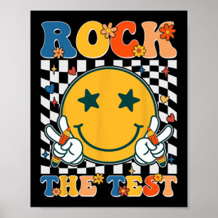 The Test Testing Day Retro Groovy Teacher Student  Poster