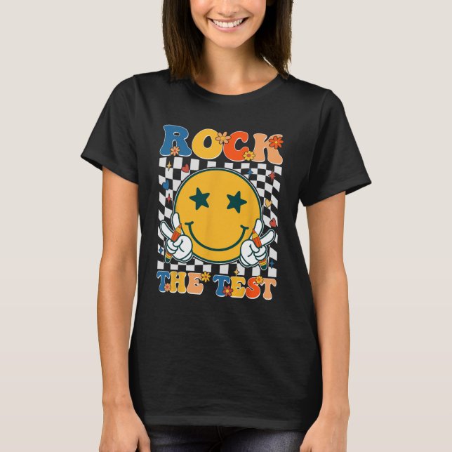 The Test Testing Day Retro Groovy Teacher Student  T-Shirt (Front)
