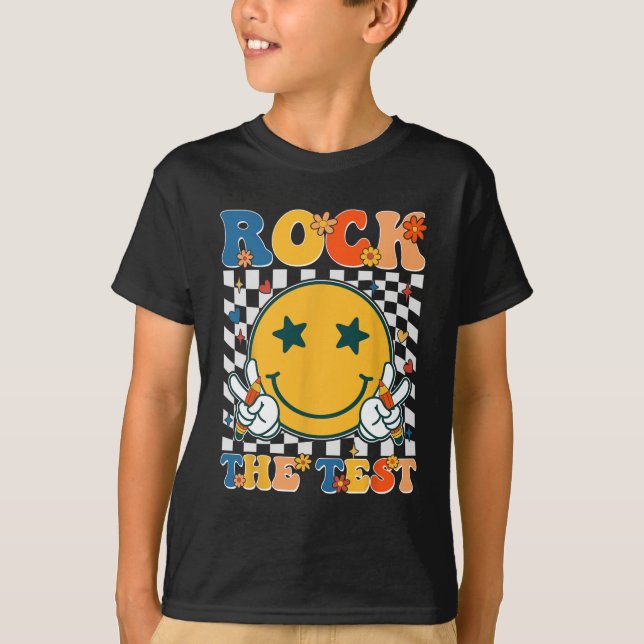 The Test Testing Day Retro Groovy Teacher Student  T-Shirt (Front)