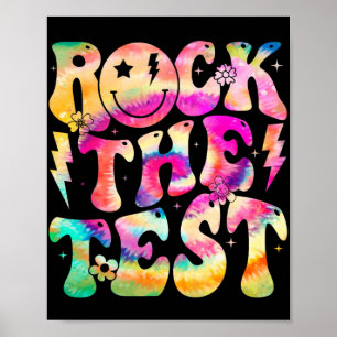 The Test Testing Day Retro Hippie Motivational Tea Poster