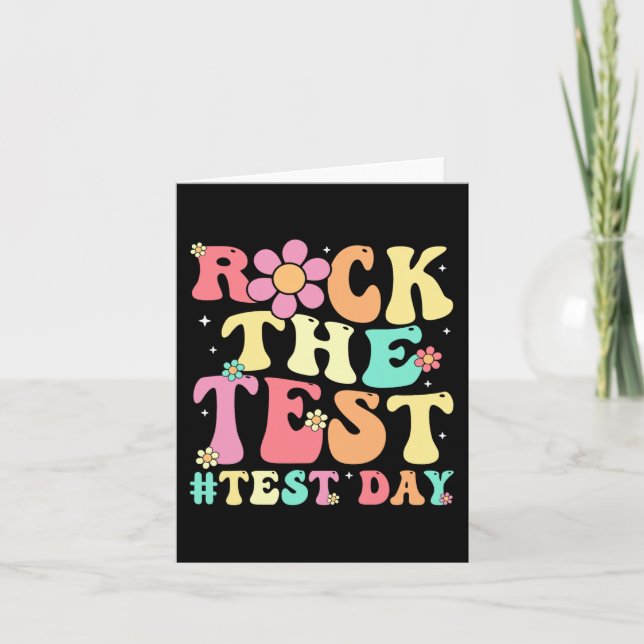 The Test Testing Day Retro Motivational Teacher St Card (Front)