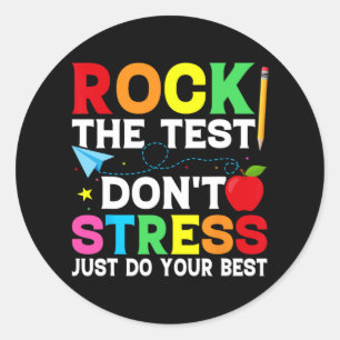 The Test Testing Day Retro Motivational Teacher St Classic Round Sticker