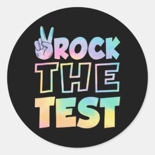 The Test Testing Day Retro Motivational Teacher St Classic Round Sticker
