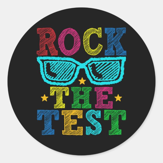 The Test Testing Day Retro Motivational Teacher St Classic Round Sticker (Front)