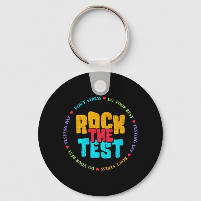 The Test Testing Day Retro Motivational Teacher St Key Ring (Front)