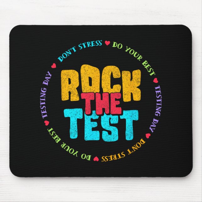 The Test Testing Day Retro Motivational Teacher St Mouse Pad (Front)