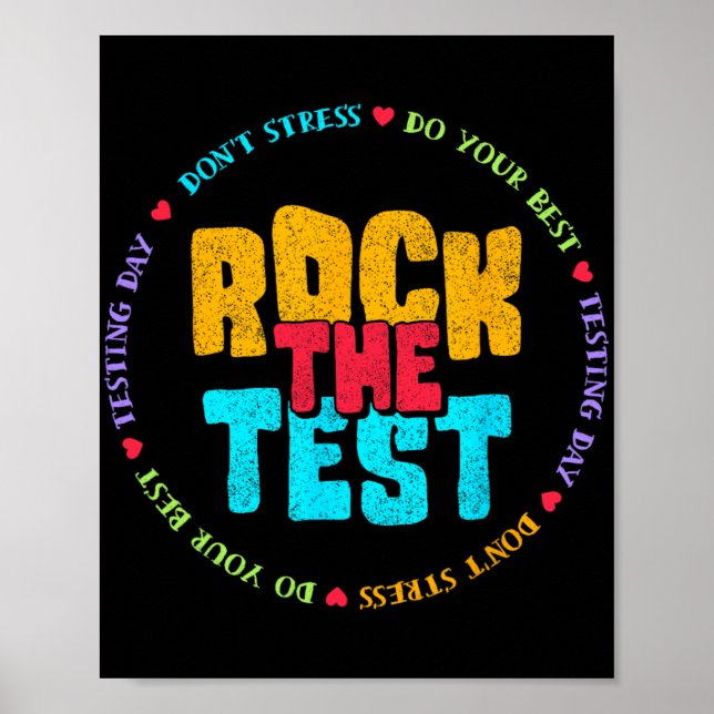 The Test Testing Day Retro Motivational Teacher St Poster (Front)