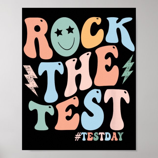 The Test Testing Day Retro Motivational Teacher St Poster (Front)