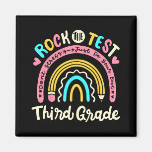 The Test Third Grade Rainbow Test Day Teacher Stud Magnet