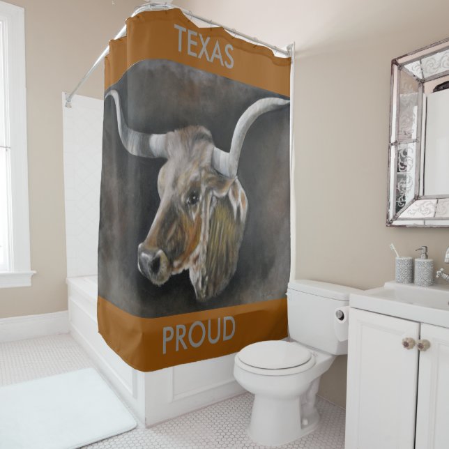The Texas Longhorn Shower Curtain (In Situ)