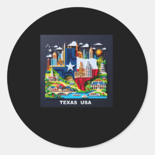 The Texas State In Usa Sticker1  Classic Round Sticker
