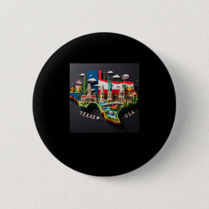 The Texas State In Usa Sticker 6 Cm Round Badge