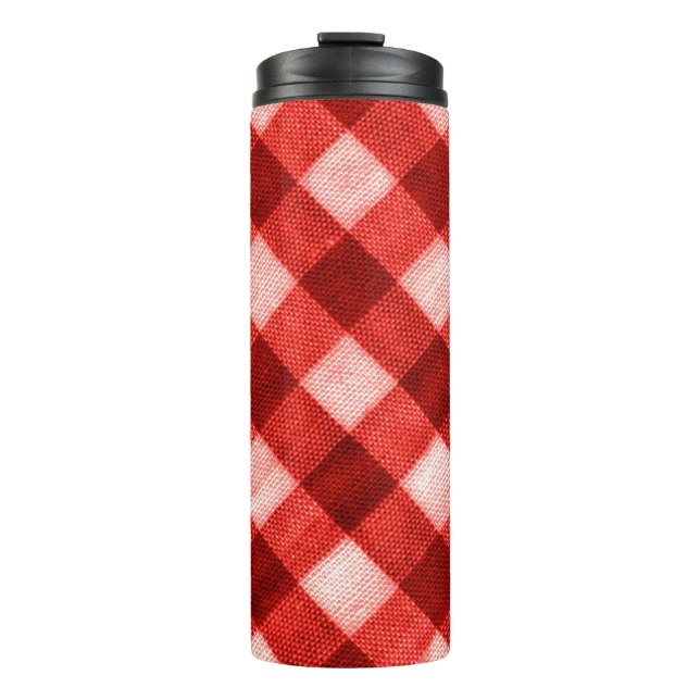 The texture of the bright red of binding gingham f thermal tumbler (Front)