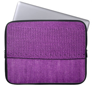 the texture of the knitted fabric, a plain purple laptop sleeve