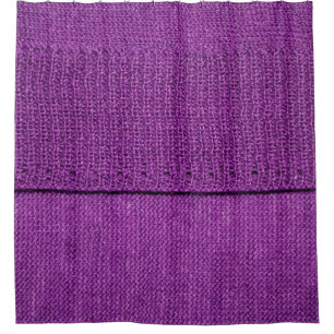 the texture of the knitted fabric, a plain purple  shower curtain