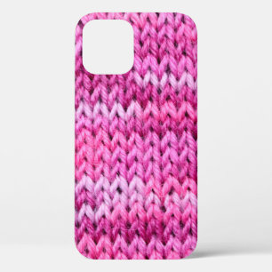 the texture of the knitted fabric with striped pat iPhone 12 case