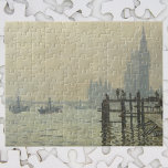 The Thames Below Westminster by Claude Monet Jigsaw Puzzle<br><div class="desc">The Thames Below Westminster (1871) by Claude Monet is a vintage impressionist fine art nautical painting featuring a maritime seascape with Westminster Abbey in the distance and boats on the Thames River. About the artist: Claude Monet (1840-1926) was a founder of the French impressionist painting movement with most of his...</div>