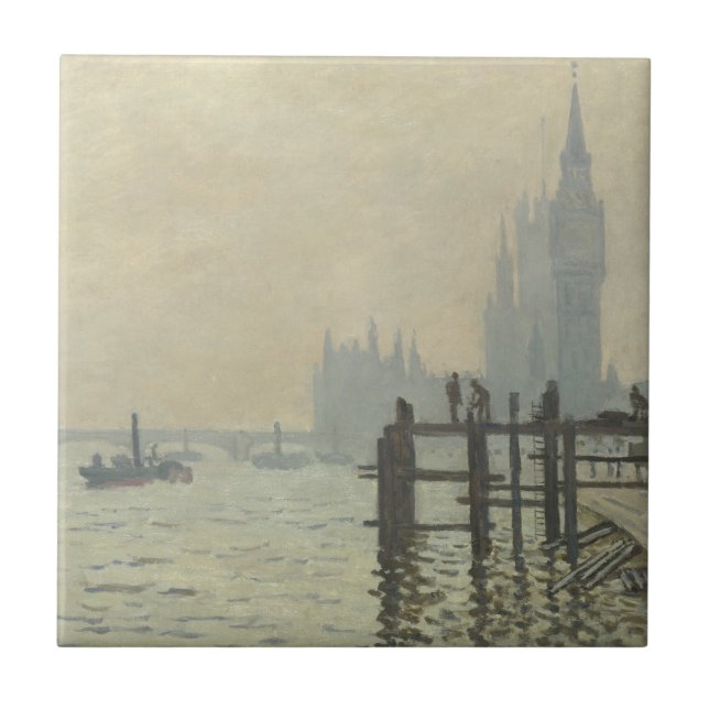 The Thames Below Westminster by Claude Monet Tile (Front)