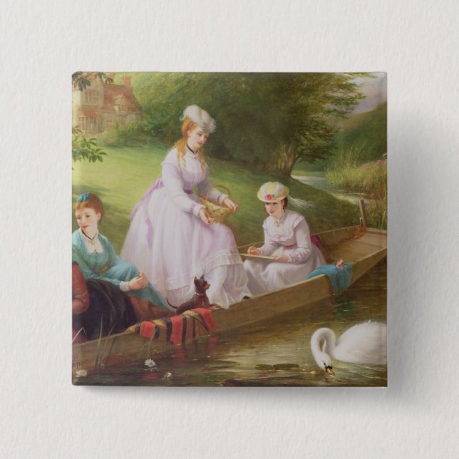 The Thames Swans 15 Cm Square Badge (Front)