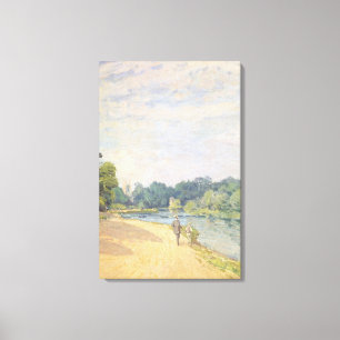 The Thames with Hampton Church, 1874 Canvas Print