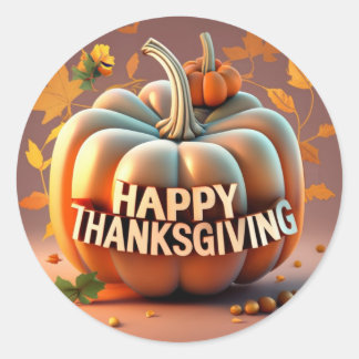 The Thanksgiving Pumpkin Classic Round Sticker