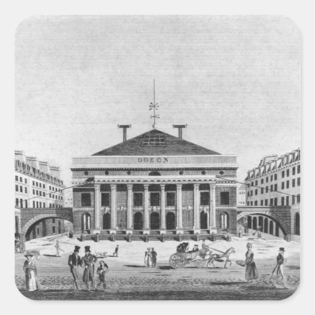 The Theatre de l'Odeon, 1830 Square Sticker (Front)