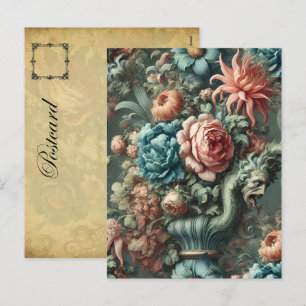 The Theatrics of Thirst – Gothic Floral Design Holiday Postcard