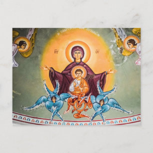 The Theotokos and Christ Child with Cherubims Postcard