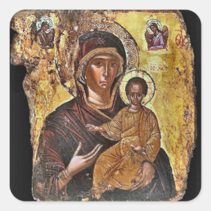 The Theotokos and the Child Christ Orthodox Icon Square Sticker