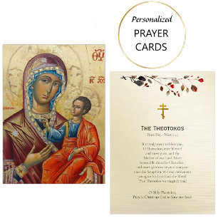 The Theotokos Orthodox Prayer Card