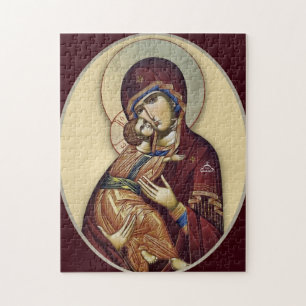 The Theotokos (Virgin Mary) and the Christ Child Jigsaw Puzzle