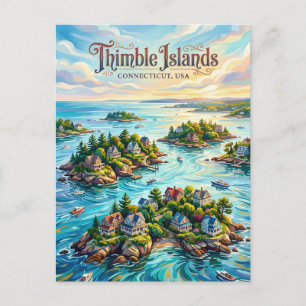 The Thimble Islands Connecticut Postcard