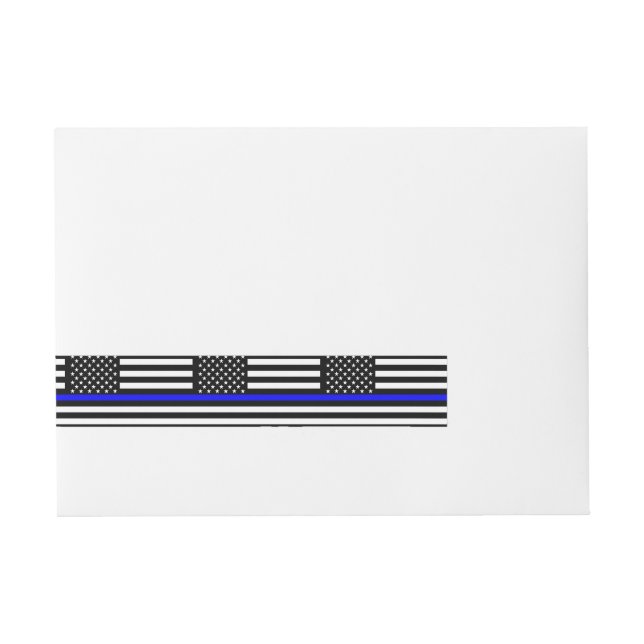 The Thin Blue Line American Flag Decor Wraparound Address Label (Front)