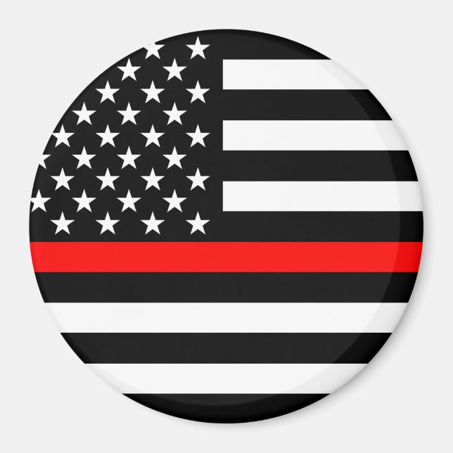 The Thin Red Line American Flag Decor Magnet (Front)