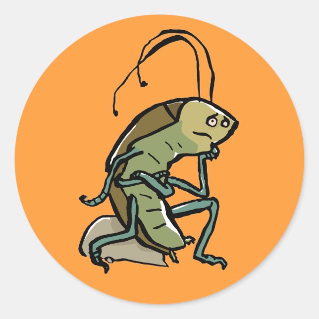 the thinker classic round sticker (Front)