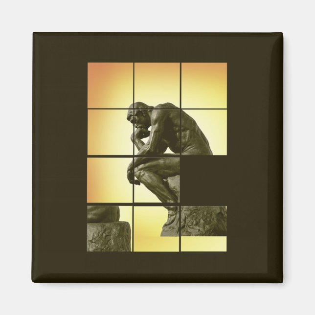 The Thinker, image sliding puzzle game, Le Penseur Magnet (Front)