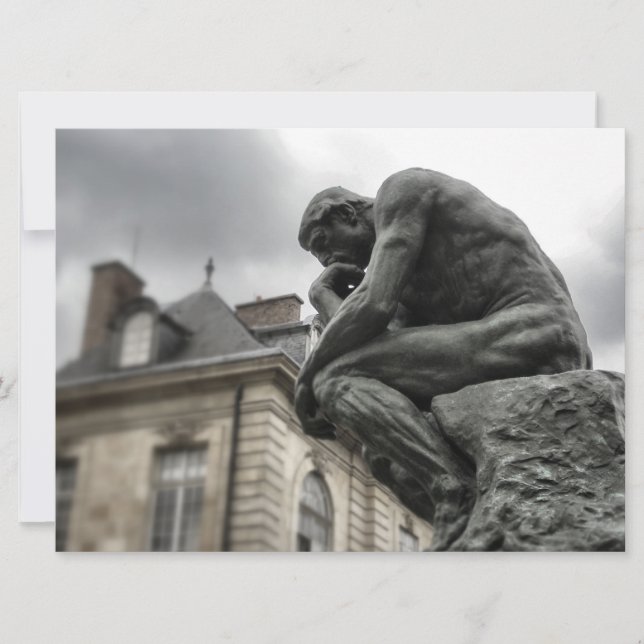 The Thinker Rodin Paris Sculpture Invitation (Front)